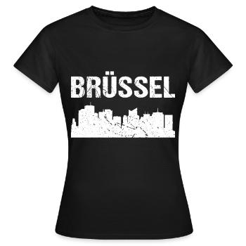 Brüssel Skyline - Frauen T-Shirt - Schwarz - Vorne - AI Model Female 172 dark (172cm)