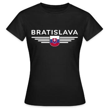 Bratislava, Slovaquie Style Design T-Shirt - T-shirt Femme - noir - Devant - AI Model Female 172 dark (172cm)