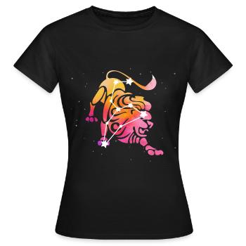 Lion Signe astrologique Horoscope Astrologie - T-shirt Femme - noir - Devant - AI Model Female 172 dark (172cm)