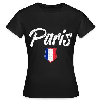 PARIS - T-shirt Femme - noir - Devant - AI Model Female 172 dark (172cm)