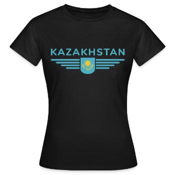Kazakhstan Design – Steppe and Tradition - Women's T-Shirt - black - Front - AI Model Female 172 dark (172cm)