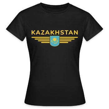 Kazakhstan Design – Steppe and Tradition - Women's T-Shirt - black - Front - AI Model Female 172 dark (172cm)
