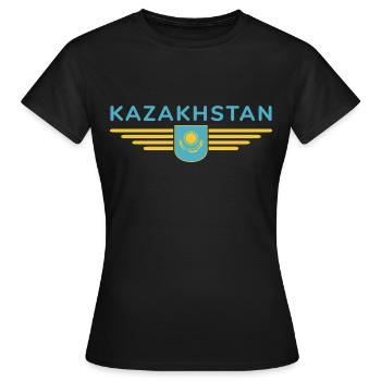 Kazakhstan Design – Steppe and Tradition - Women's T-Shirt - black - Front - AI Model Female 172 dark (172cm)