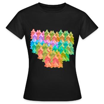 Bunt farbenfroh Wald Herbst Fantasy Tannen Natur - Frauen T-Shirt - Schwarz - Vorne - AI Model Female 172 dark (172cm)