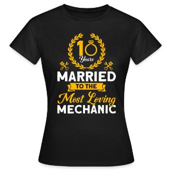 Rose Wedding 10 Years Marriage Gift - Women's T-Shirt - black - Front - AI Model Female 172 dark (172cm)