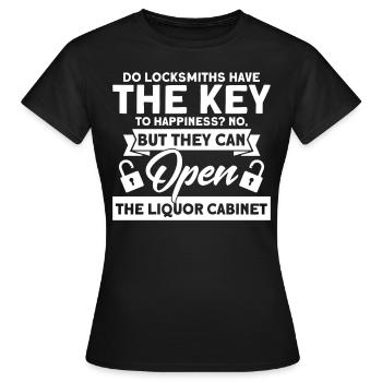 Schlösser knacken Schlüssel zum Glücklichsein - Frauen T-Shirt - Schwarz - Vorne - AI Model Female 172 dark (172cm)