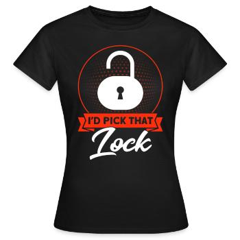 Je craquerais ce cadeau de serrure - T-shirt Femme - noir - Devant - AI Model Female 172 dark (172cm)