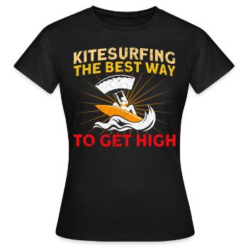 Kiteboarder Kitesurfer Kiten Kiteboard Geschenk - Frauen T-Shirt - Schwarz - Vorne - AI Model Female 172 dark (172cm)