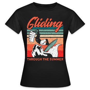 Kiteboarder Kitesurfer Kiten Kiteboard Geschenk - Frauen T-Shirt - Schwarz - Vorne - AI Model Female 172 dark (172cm)