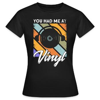 Record LP Collector Record Collector - Women's T-Shirt - black - Front - AI Model Female 172 dark (172cm)