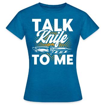 Knife Collector Knife Collection Blacksmith Gift - Women's T-Shirt - antique blue sapphire heather - Front - AI Model Female 172 dark (172cm)