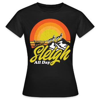Traîneaux de course de chiens traîneaux - T-shirt Femme - noir - Devant - AI Model Female 172 dark (172cm)