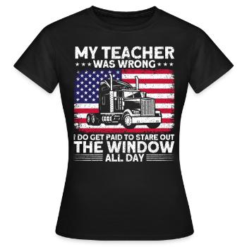 Sattelzug Sattelschlepper Fernfahrer Geschenk - Frauen T-Shirt - Schwarz - Vorne - AI Model Female 172 dark (172cm)