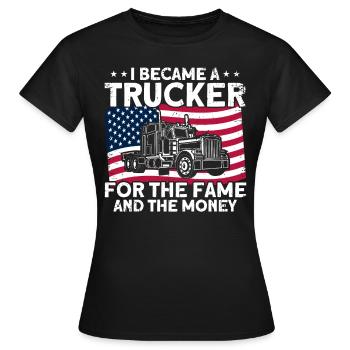 Trucker Sattelzug Fernfahrer Geschenk - Frauen T-Shirt - Schwarz - Vorne - AI Model Female 172 dark (172cm)