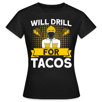 Don d’un travailleur du gaz travaillant dans un champ pétrolifère dans le secteur de la fracturation hydraulique - T-shirt Femme - noir - Devant - AI Model Female 172 dark (172cm)
