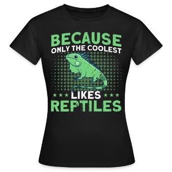 Lézards Reptile Reptile Lovers Cadeau - T-shirt Femme - noir - Devant - AI Model Female 172 dark (172cm)