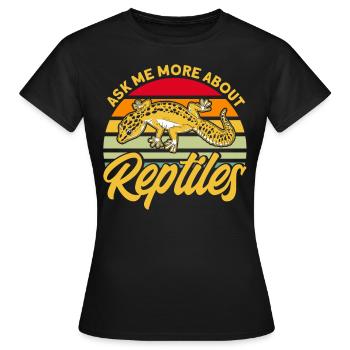 Reptiles Reptile Snake Cadeau - T-shirt Femme - noir - Devant - AI Model Female 172 dark (172cm)