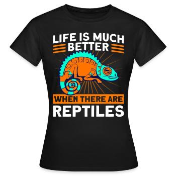 Reptile Lovers Reptile Snake Gift - Women's T-Shirt - black - Front - AI Model Female 172 dark (172cm)