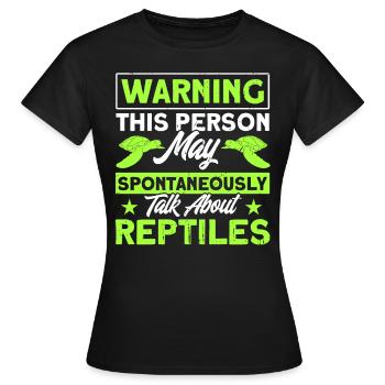 Reptile Reptile Lézards Cadeau - T-shirt Femme - noir - Devant - AI Model Female 172 dark (172cm)