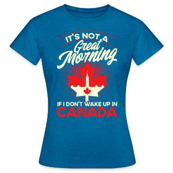 Canada Canadian Flag Canadian Gift - Women's T-Shirt - antique blue sapphire heather - Front - AI Model Female 172 dark (172cm)