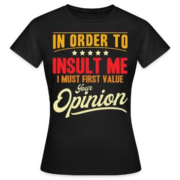 Sarcasme Ironie Cadeau sarcastique - T-shirt Femme - noir - Devant - AI Model Female 172 dark (172cm)