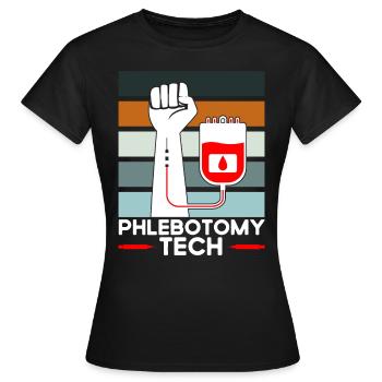 Phlébotomie Échantillon de sang Phlébotomiste Tech Cadeau - T-shirt Femme - noir - Devant - AI Model Female 172 dark (172cm)