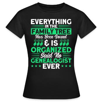 Arbre généalogique Généalogie Cadeau de généalogie - T-shirt Femme - noir - Devant - AI Model Female 172 dark (172cm)
