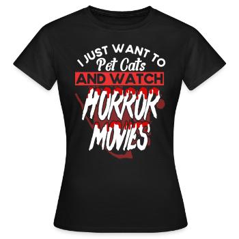 Scary Movie Horror Movie Creepy Movies Gift - Women's T-Shirt - black - Front - AI Model Female 172 dark (172cm)