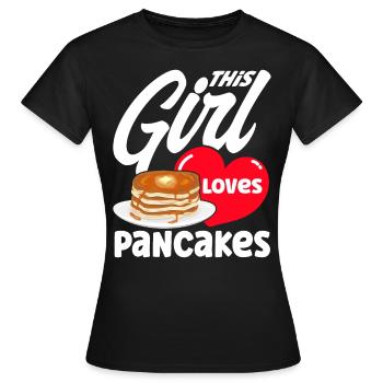 Crêpes Jour Petit déjeuner Crêpes Crêpes Crêpes - T-shirt Femme - noir - Devant - AI Model Female 172 dark (172cm)