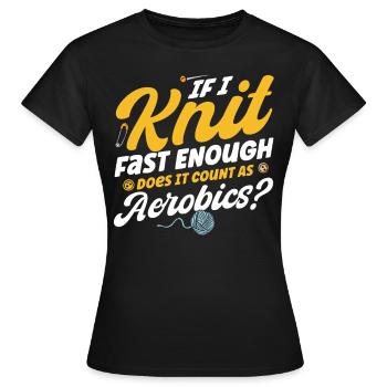 Tricot Drôle Tricoteur Cadeau de tricot - T-shirt Femme - noir - Devant - AI Model Female 172 dark (172cm)