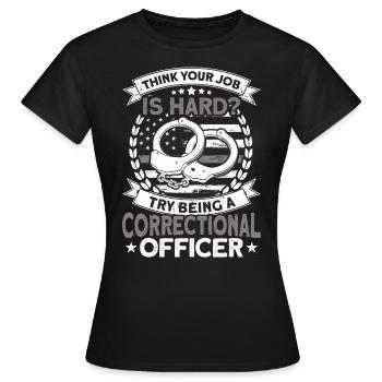 Prison officer Prison officer - Women's T-Shirt - black - Front - AI Model Female 172 dark (172cm)