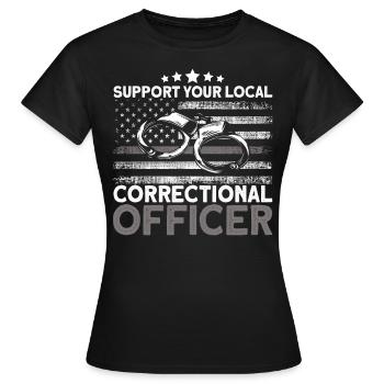 Justizvollzugsbeamter Handschellen Gefängniswärter - Frauen T-Shirt - Schwarz - Vorne - AI Model Female 172 dark (172cm)