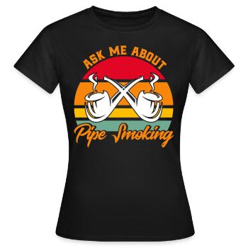 Pipe fumer pipe amateurs de tabac à pipe gesc - T-shirt Femme - noir - Devant - AI Model Female 172 dark (172cm)