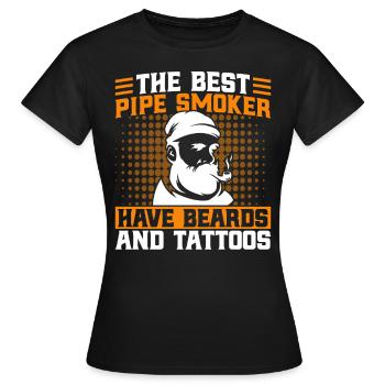 Fumer la pipe le tabac l’amateur de pipe gesc - T-shirt Femme - noir - Devant - AI Model Female 172 dark (172cm)