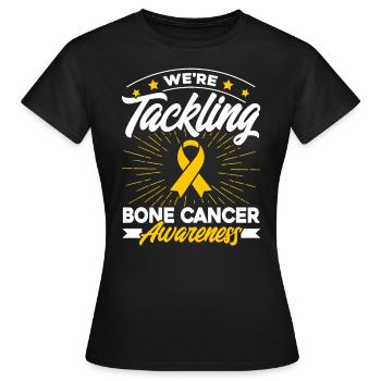Ruban jaune Cancer des os Cancer de l’os Os de soutien Os - T-shirt Femme - noir - Devant - AI Model Female 172 dark (172cm)