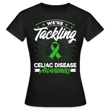 Green Ribbon Maladie cœliaque Soutenir la pratique de la maladie cœliaque - T-shirt Femme - noir - Devant - AI Model Female 172 dark (172cm)