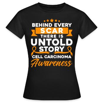 Cell Carcinoma Fighter Cell Carcinoma Survivor Cell - Women's T-Shirt - black - Front - AI Model Female 172 dark (172cm)