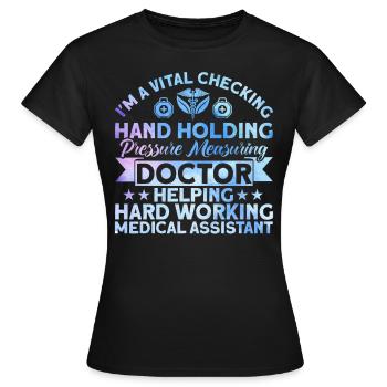 Assistant médical certifié - T-shirt Femme - noir - Devant - AI Model Female 172 dark (172cm)