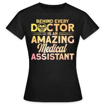 Assistentin im Gesundheitswesen Medizinische Assis - Frauen T-Shirt - Schwarz - Vorne - AI Model Female 172 dark (172cm)