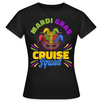 Mardi Gras Cruise Squad Mardi Gras Cadeau - T-shirt Femme - noir - Devant - AI Model Female 172 dark (172cm)