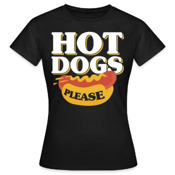 Hot Dogs Please Hot Dog Cadeau - T-shirt Femme - noir - Devant - AI Model Female 172 dark (172cm)