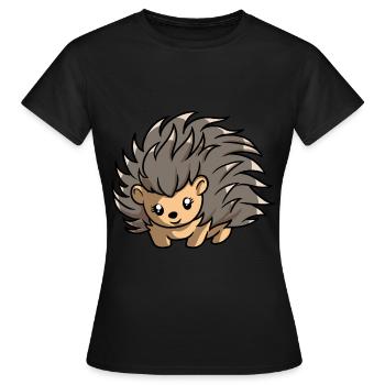 Stachelschwein - Frauen T-Shirt - Schwarz - Vorne - AI Model Female 172 dark (172cm)
