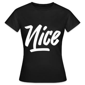 NICE - Women's T-Shirt - black - Front - AI Model Female 172 dark (172cm)