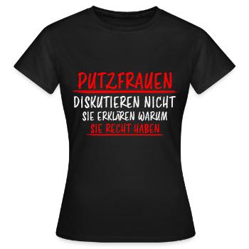 Putzfrau Haushalt Spruch Reinigungskraft Geschenk - Frauen T-Shirt - Schwarz - Vorne - AI Model Female 172 dark (172cm)