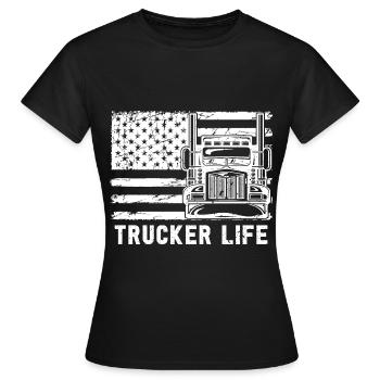 Truck driver Truck driver Truck driver Trucker - Women's T-Shirt - black - Front - AI Model Female 172 dark (172cm)