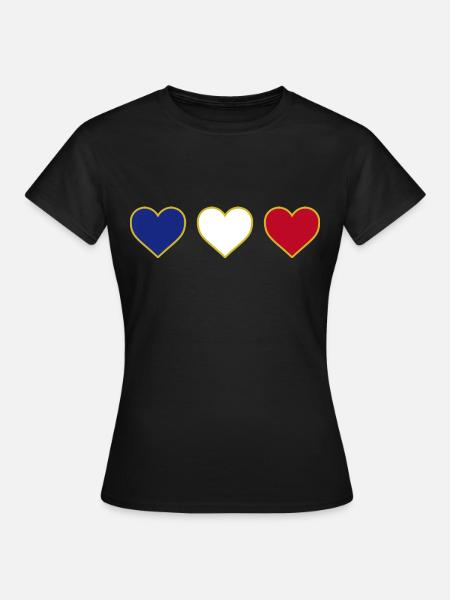 Ich liebe Frankreich Herz - Frauen T-Shirt - Schwarz