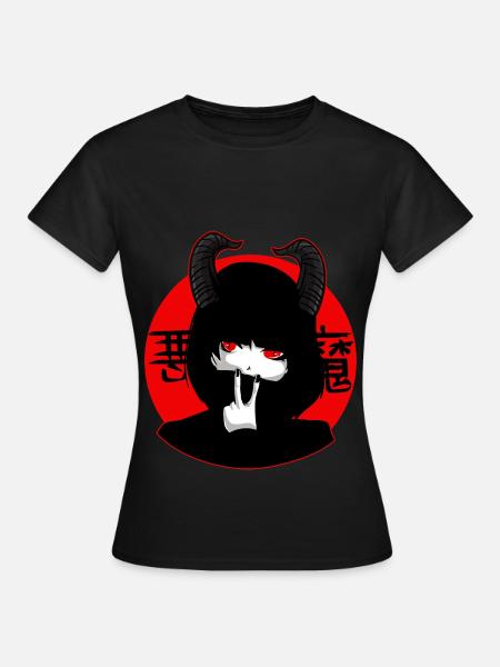 Kawaii Anime Nu Goth Style Occult Punk Emo - Women's T-Shirt - black