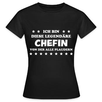 Chefin Mama Lustiger Spruch Familie Beruf Geschenk - Frauen T-Shirt - Schwarz - Vorne - AI Model Female 172 dark (172cm)