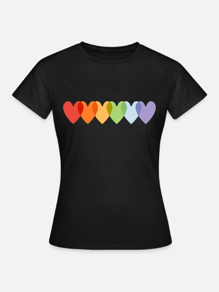 Rainbow Hearts Pride - Women's T-Shirt - black