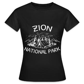 États-Unis États-Unis Parc national - T-shirt Femme - noir - Devant - AI Model Female 172 dark (172cm)